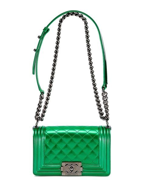 chanel metallic green patent boy bag|chanel belt bag.